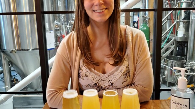 Small pours in these cute tulip glasses. Flight