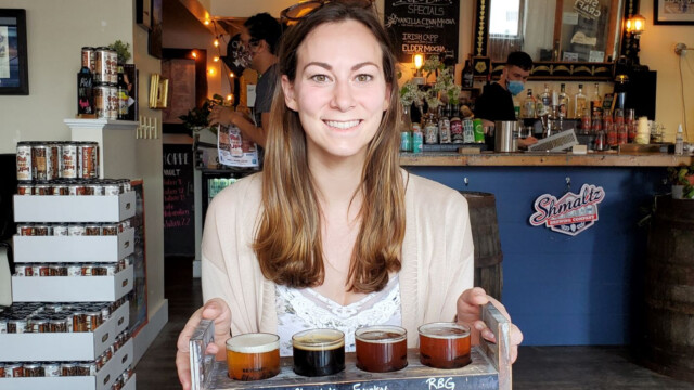 A great flight from one of New Yorks best known breweries. Melissa at Shmatlz Brewing Company