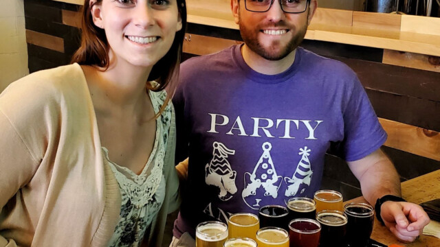 Celebrating my birthday with a free flight at Fort Orange! Andrew and Melissa