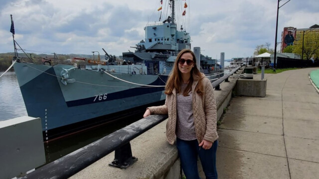 USS Slater in Albany NY, parked right on the Hudson USS Slater