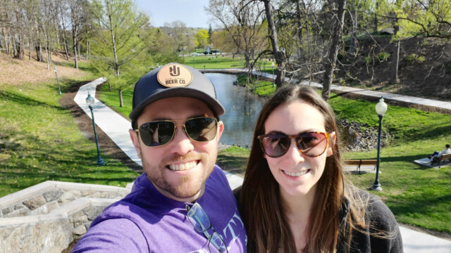 Lovely day for a walk through the park Andrew and Melissa