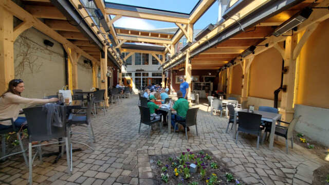 Perfect outdoor nook to get off of the street in Saratoga Springs. Druthers