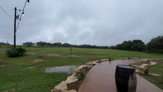 Probably much nicer when it's not raining. And if we could get beer... Jester King landscape