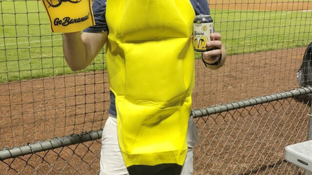 Andrew loves his banana costume. Andrew Banana