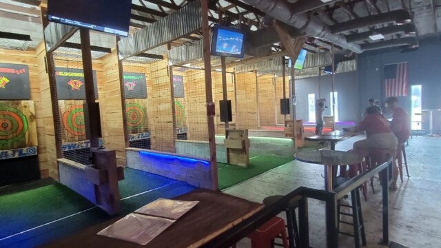 We didnt get a chance to play :-( Hatchet throwing