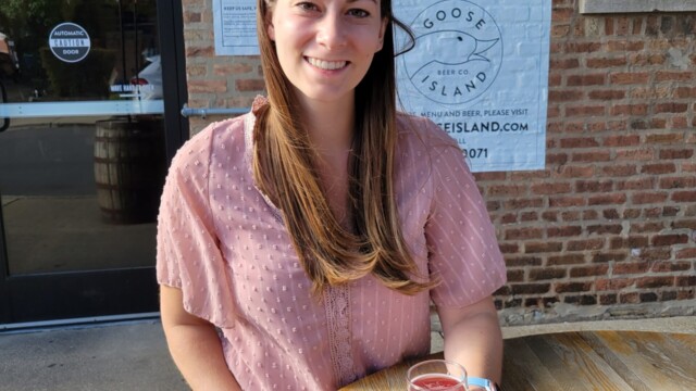 Enjoying a lunch flight at Goose Island Goose Island