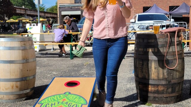 Across from Dovetail is Begyle Brewing Cornhole