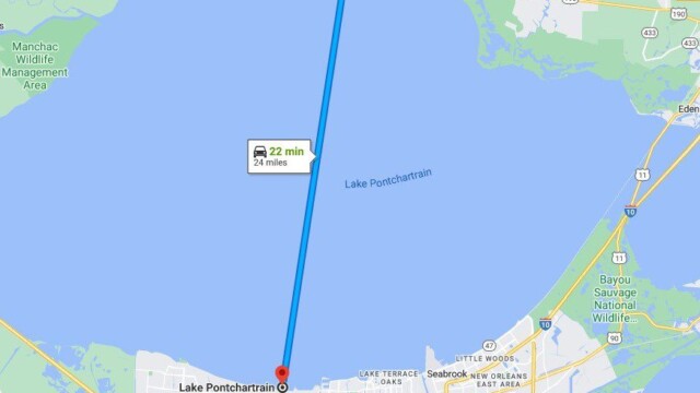 See, I wasn't kidding - this is a super long bridge! Lake Pontchartrain Causeway Map